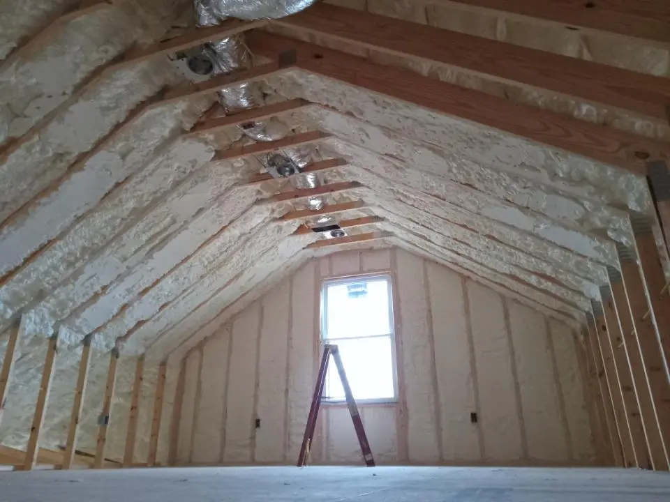 Spray foam roofing application for Crawl Space Insulation project in Lake St. Louis